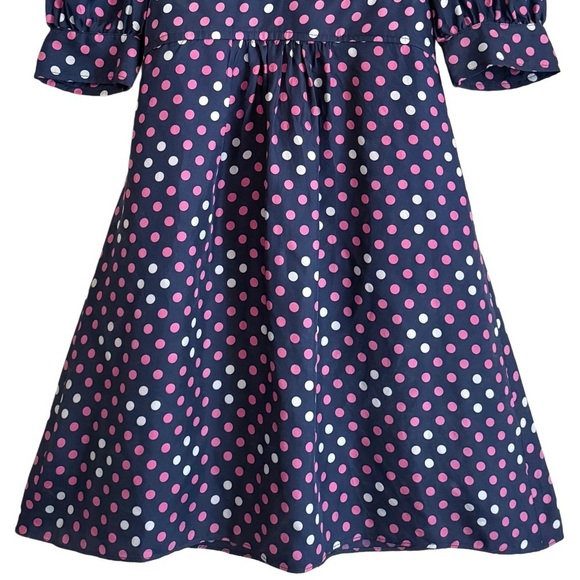 BSTSEY JOHNSON Vintage 100% Silk Retro Feminine Polka Dots Y2K Babydoll Dress 0 - Picture 4 of 10